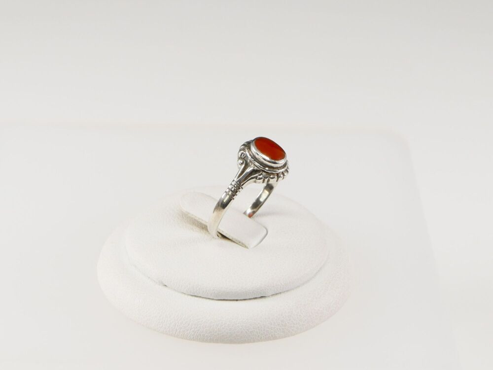 Vintage Silver & Carnelian Ring  #2219