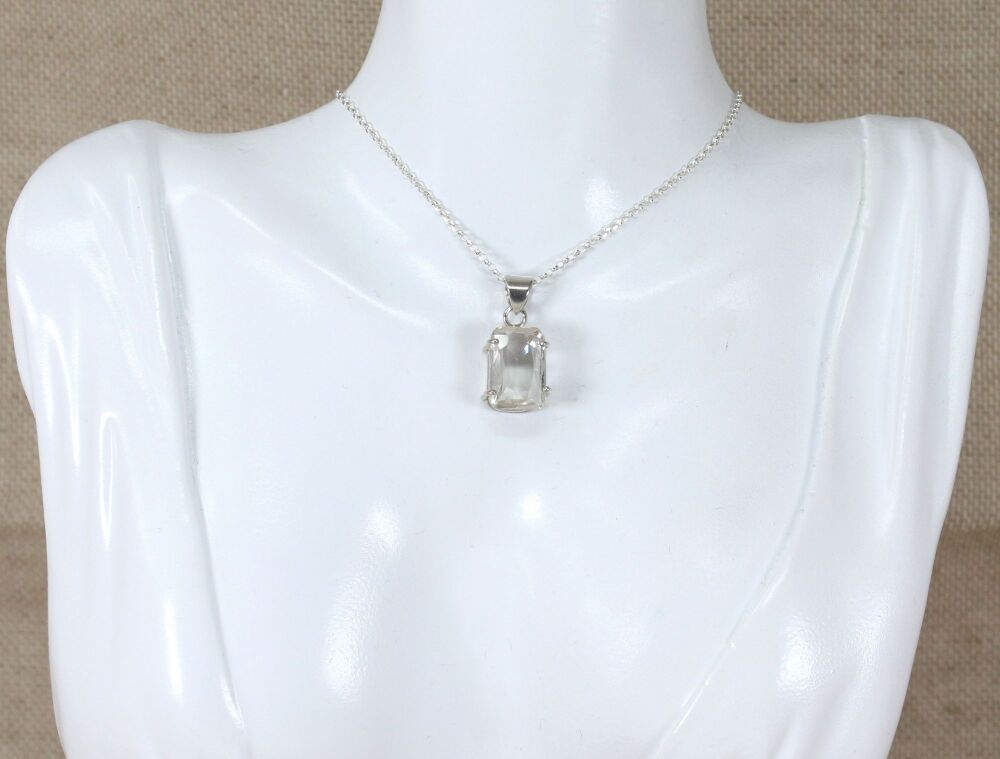 Silver Citrine Pendant & Chain  #2046