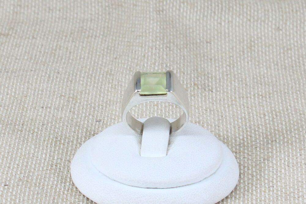 Silver Opaque Crystal Band Ring     #1464