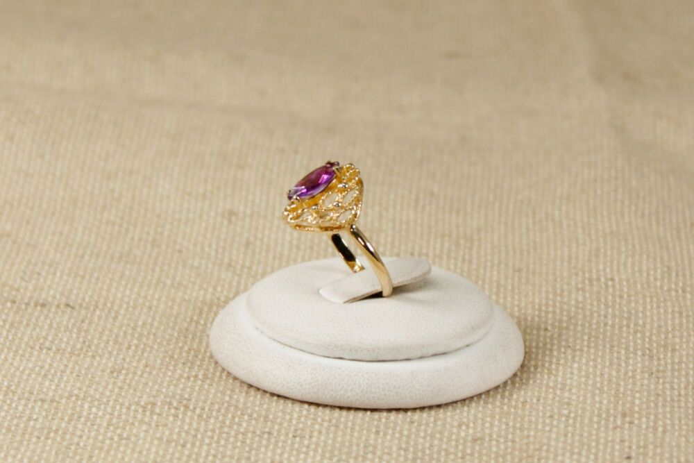 14ct Gold Amethyst Solitaire Ring  #2494