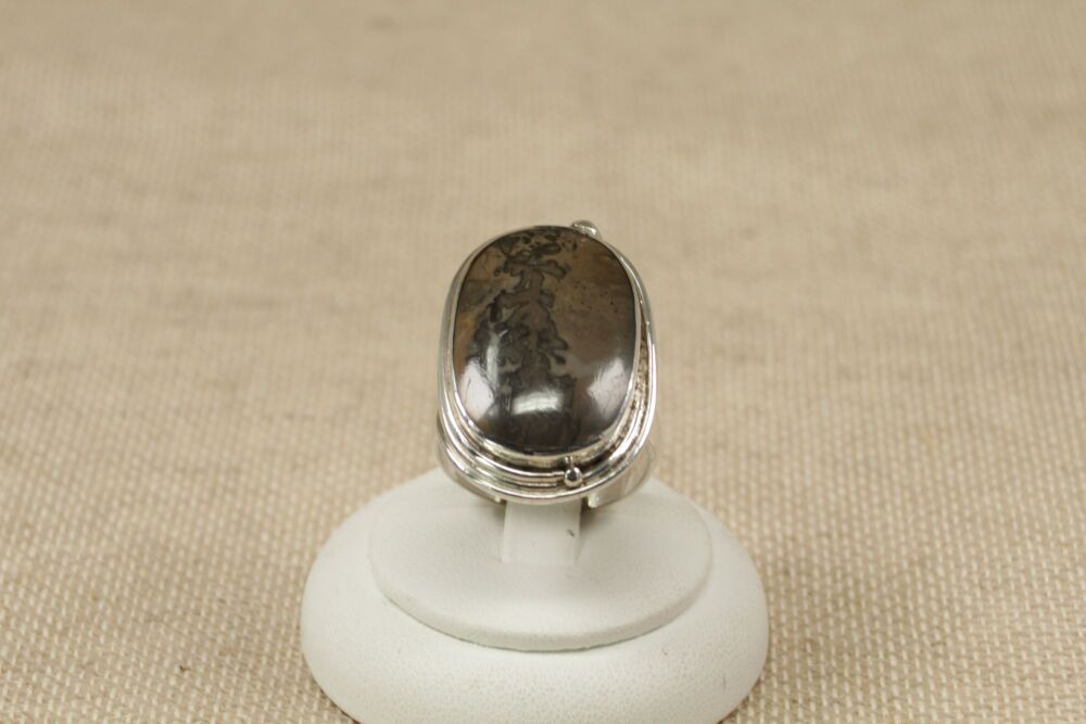 Silver & Jasper Statement Designer Ring  #2977