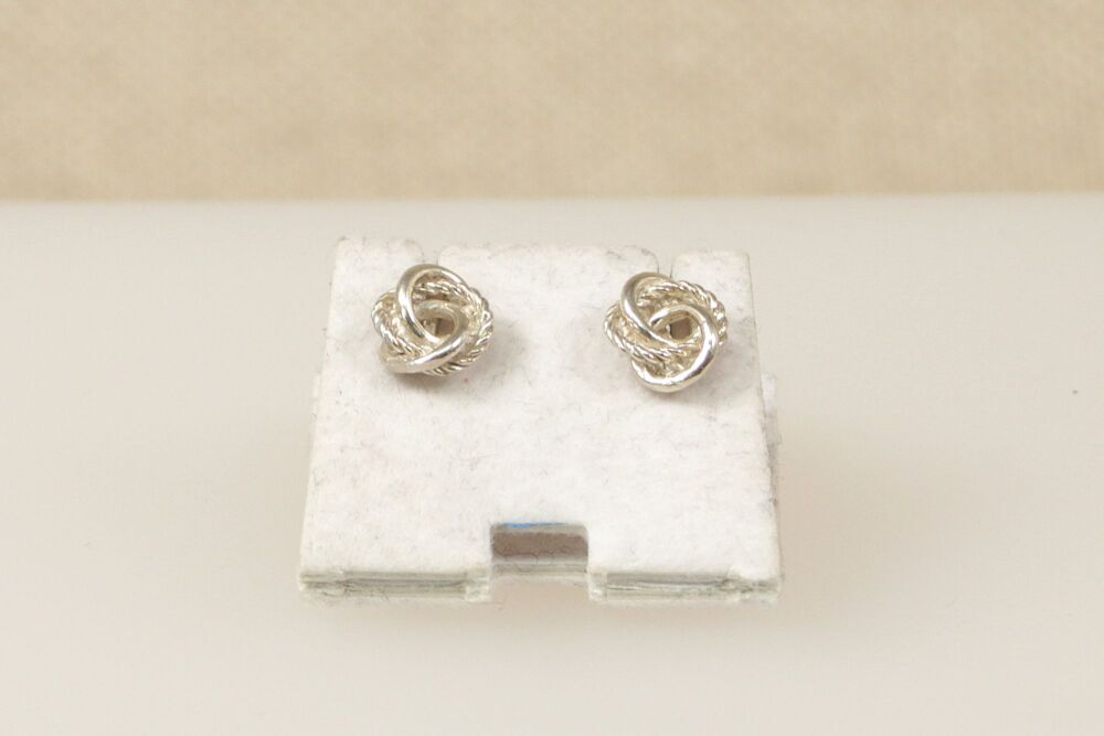 Silver Knot Stud Earrings  #1398