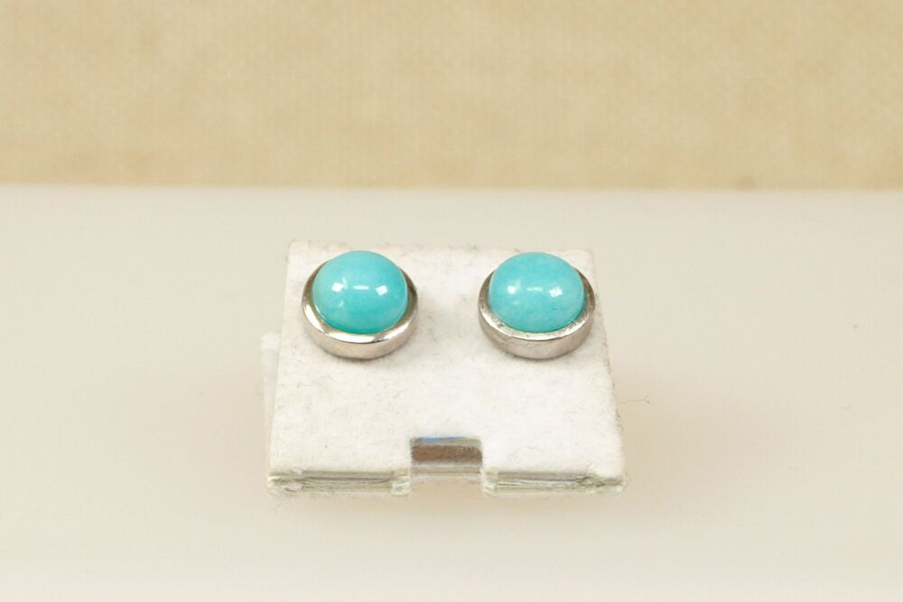 Silver & Turquoise Stud Earrings.  #1640