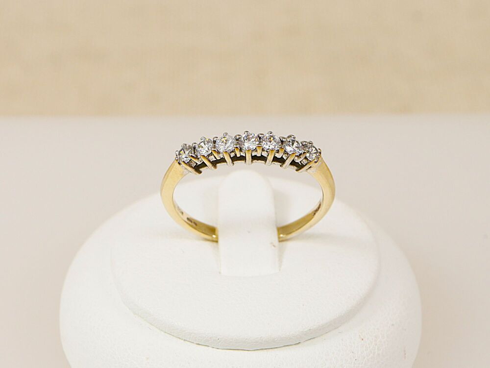 9ct Gold Cubic Zirconia Half Eternity Ring  #3070