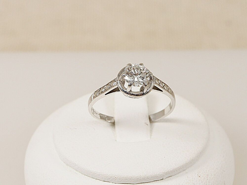 18ct White Gold Diamond Solitaire Ring   #3112