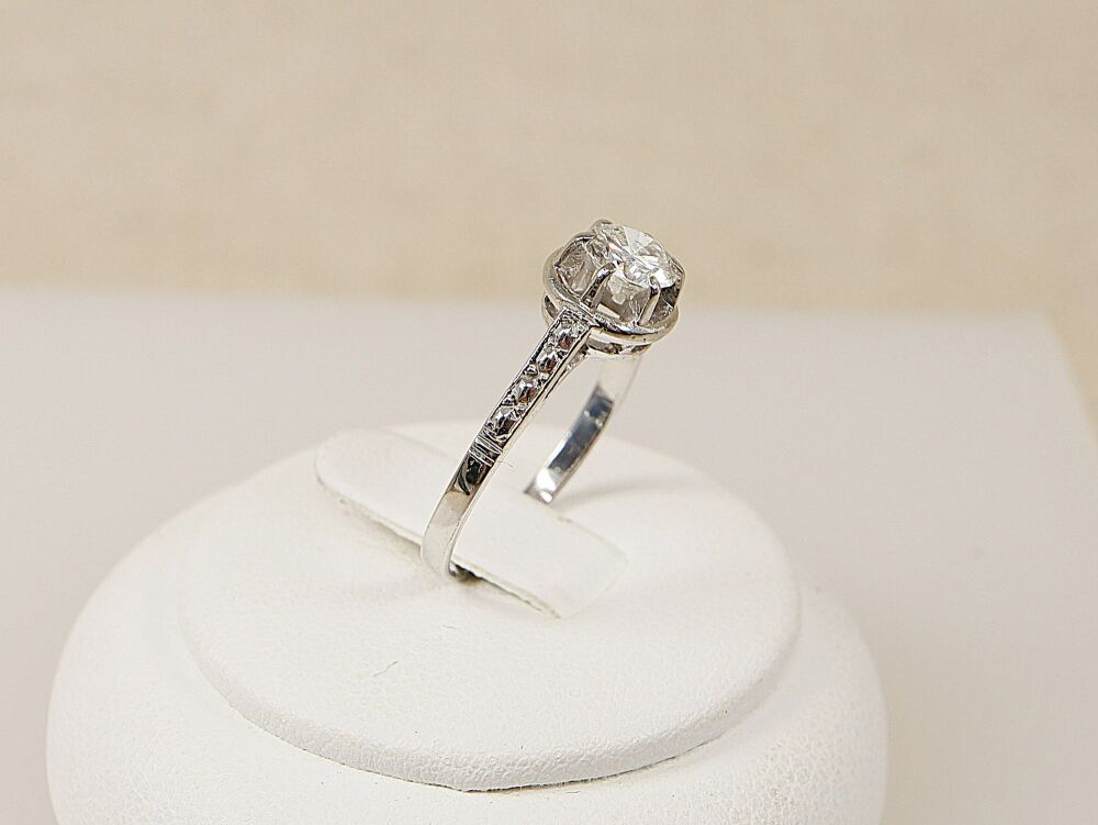 18ct White Gold Diamond Solitaire Ring   #3112