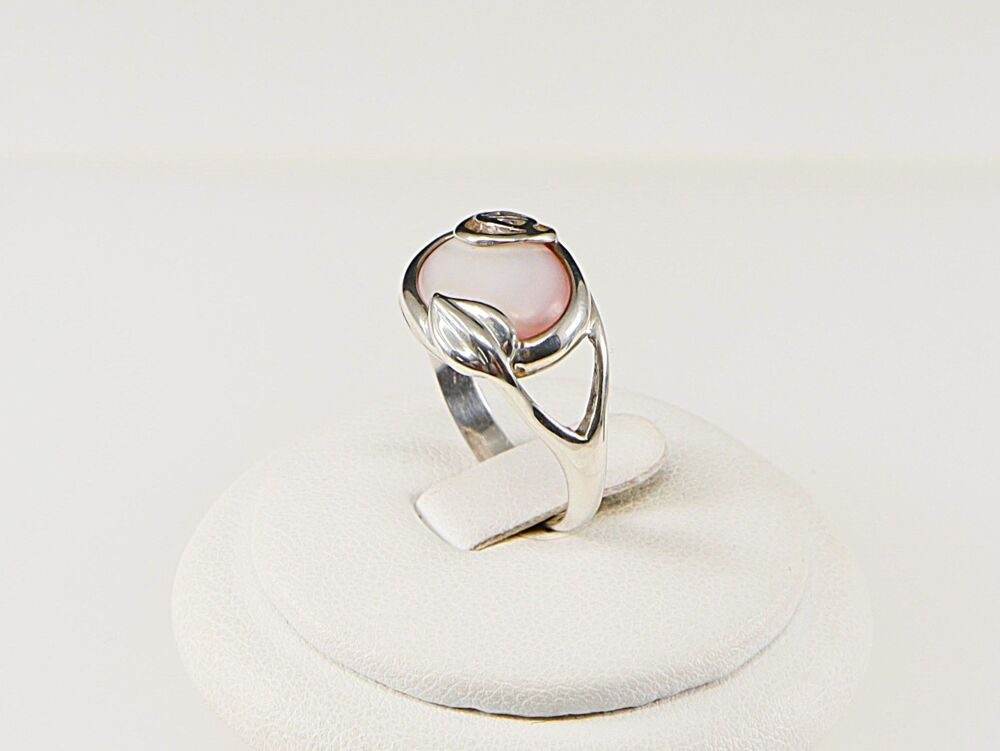 Silver Pink Shell Ring   #1427