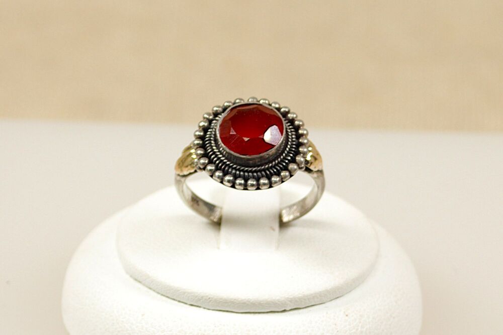 Vintage Silver & Carnelian Ring  #3006