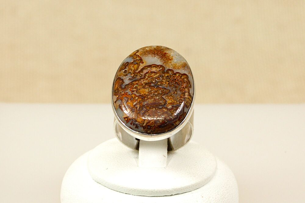 Silver Ocean Jasper Designer Ring   #2978