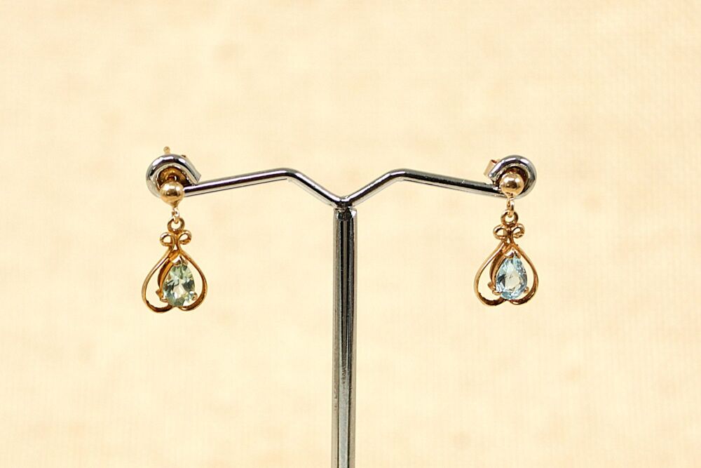 9ct Gold & Topaz Earrings  #3476