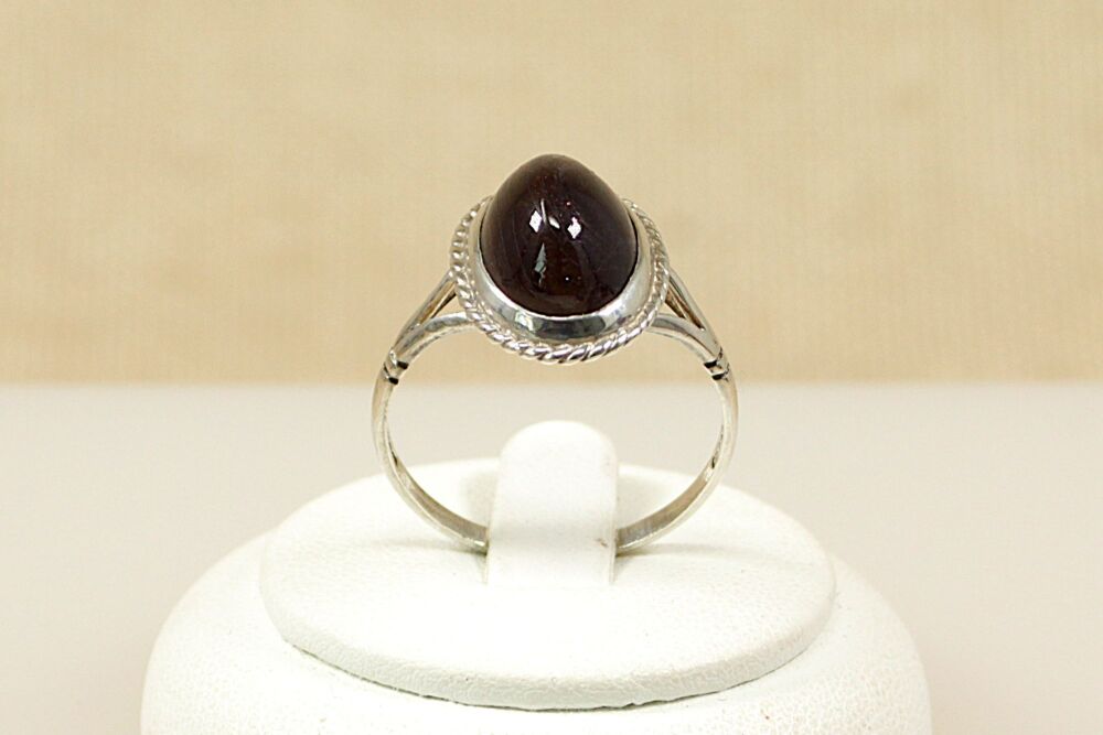 Silver & Cabochon Iolite Ring  #3010