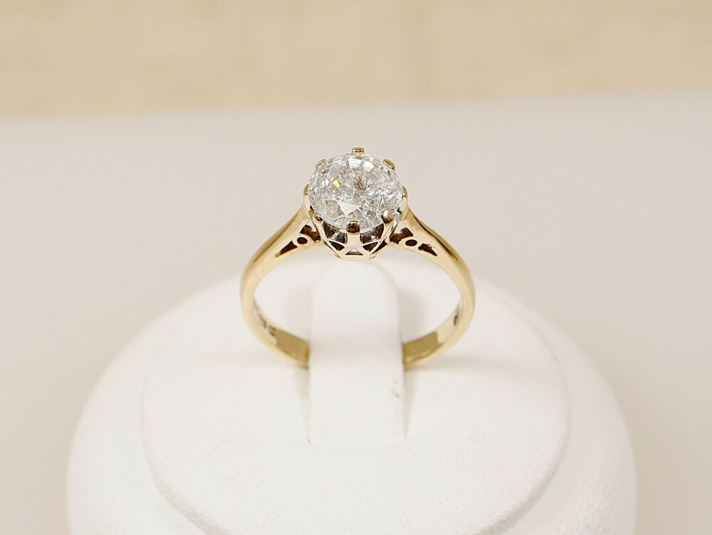 9ct Gold & CZ Solitaire Ring  #3470