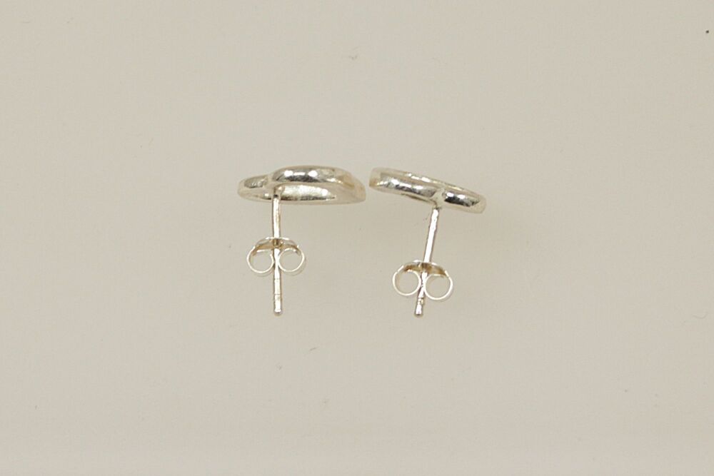 Silver Heart Stud Earrings  #3122