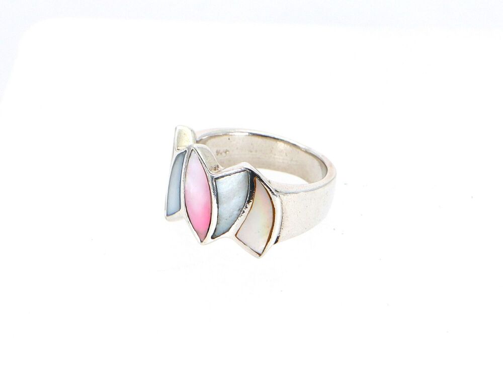 Silver Mother of Pearl Statement Ring   #1278