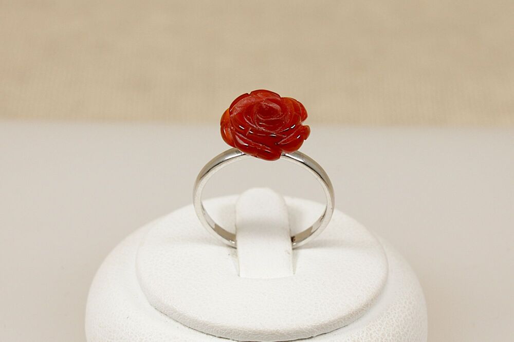 Silver Red Rose Ring 3681