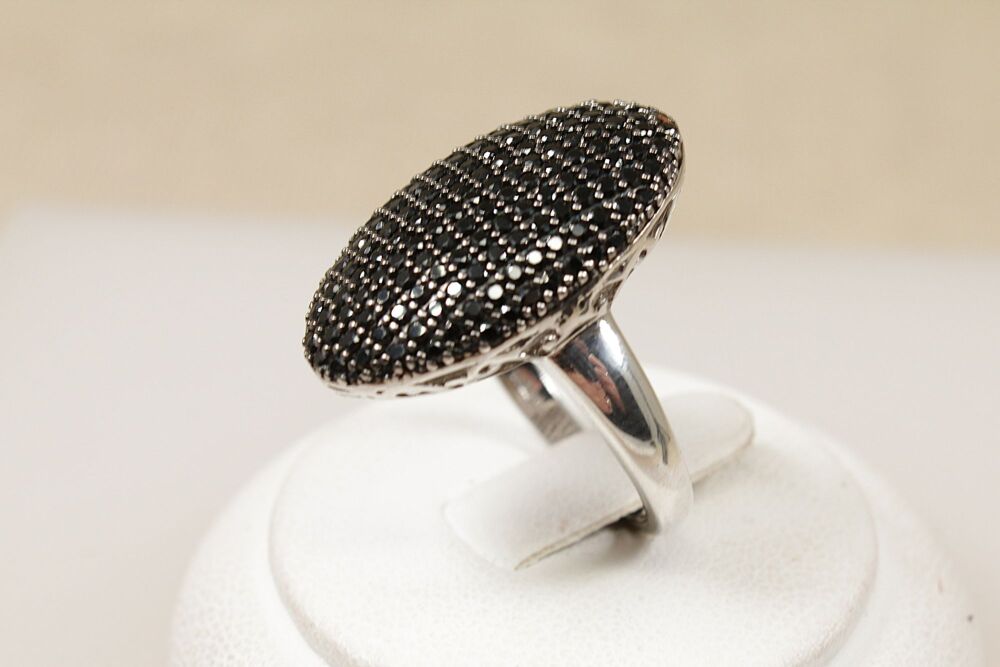 Silver & Garnet Pave`Cluster Ring  #3784