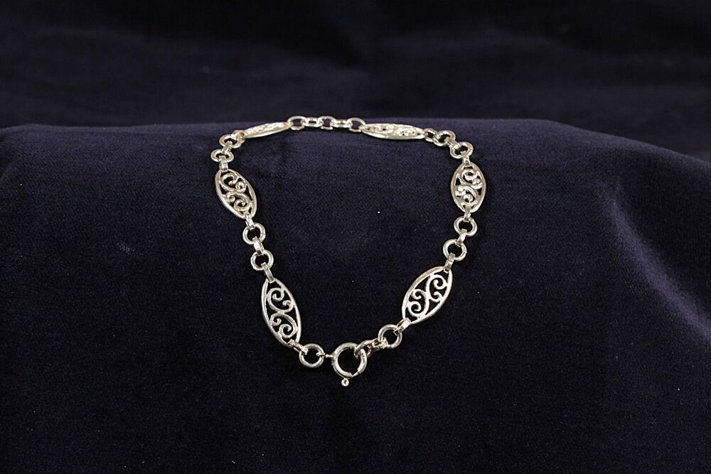 Silver Filigree Bracelet    #3889