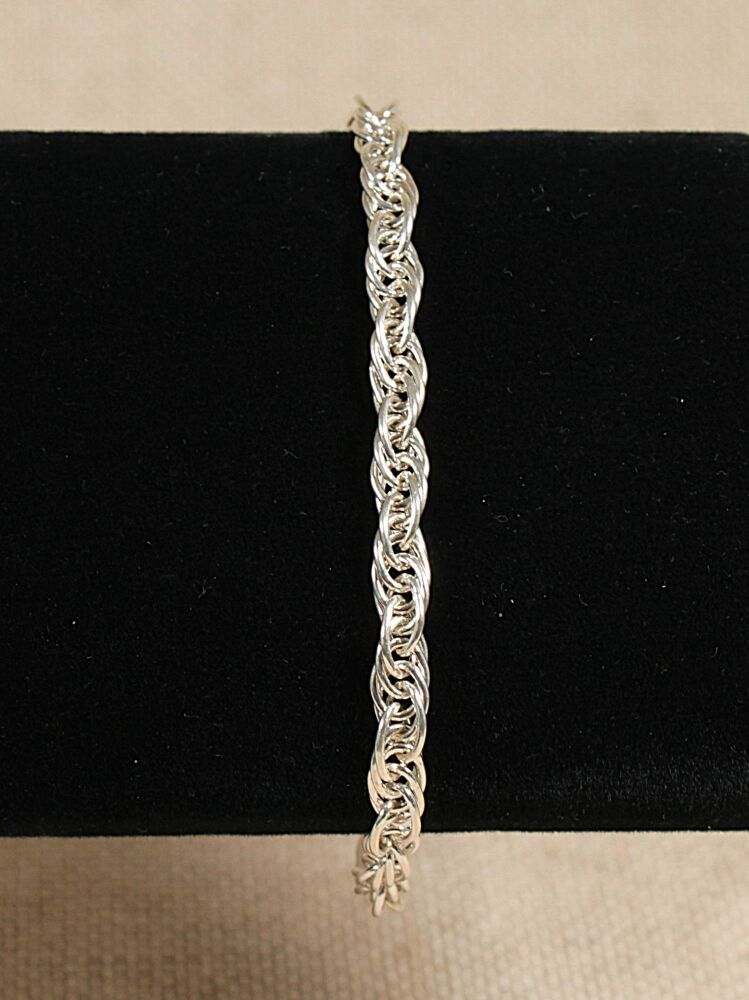 Silver Italian Rope link Bracelet   #3911