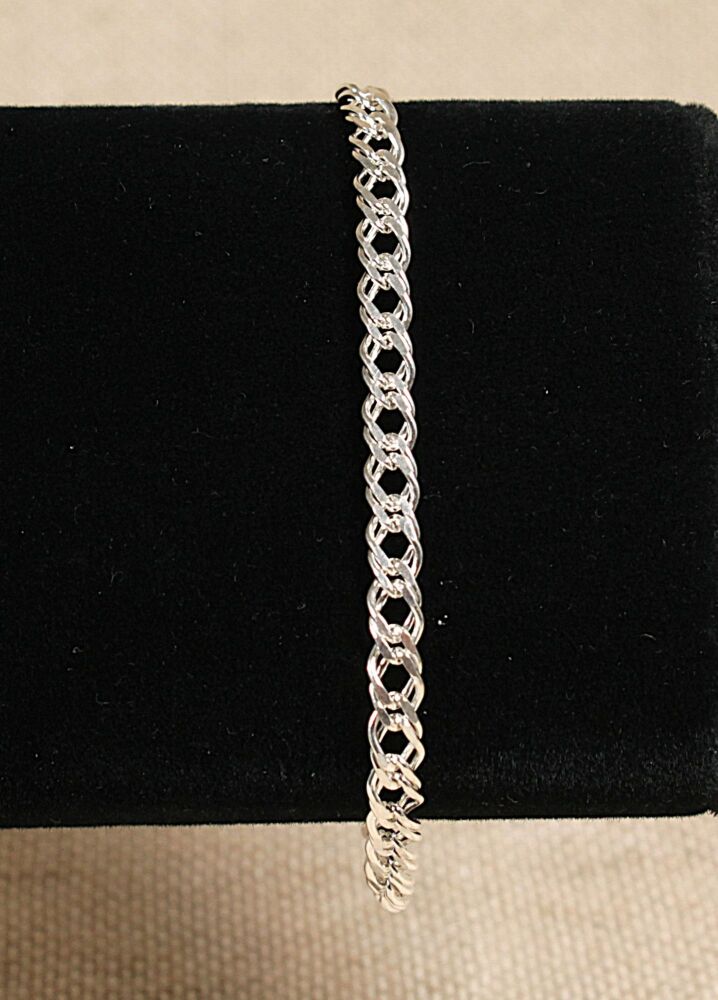 Silver Double Link Bracelet  #3914