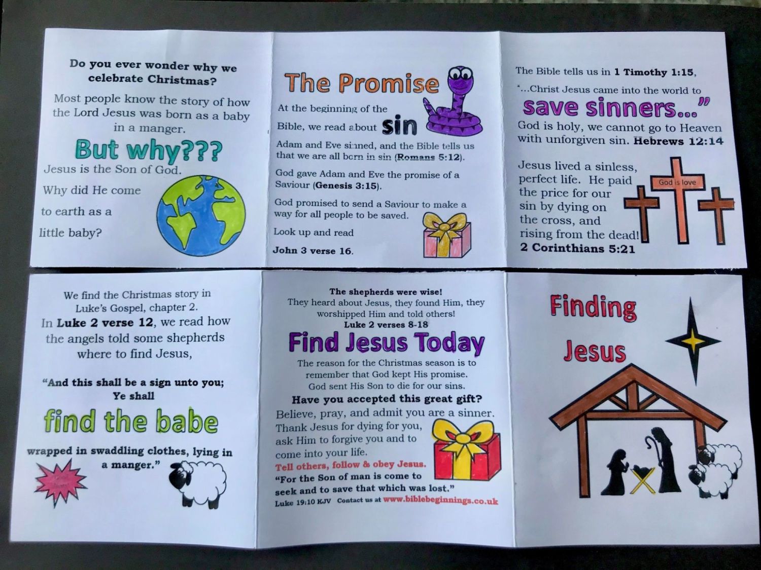 Free printable Christmas Bible colouring sheets with KJV/AV Scripture texts