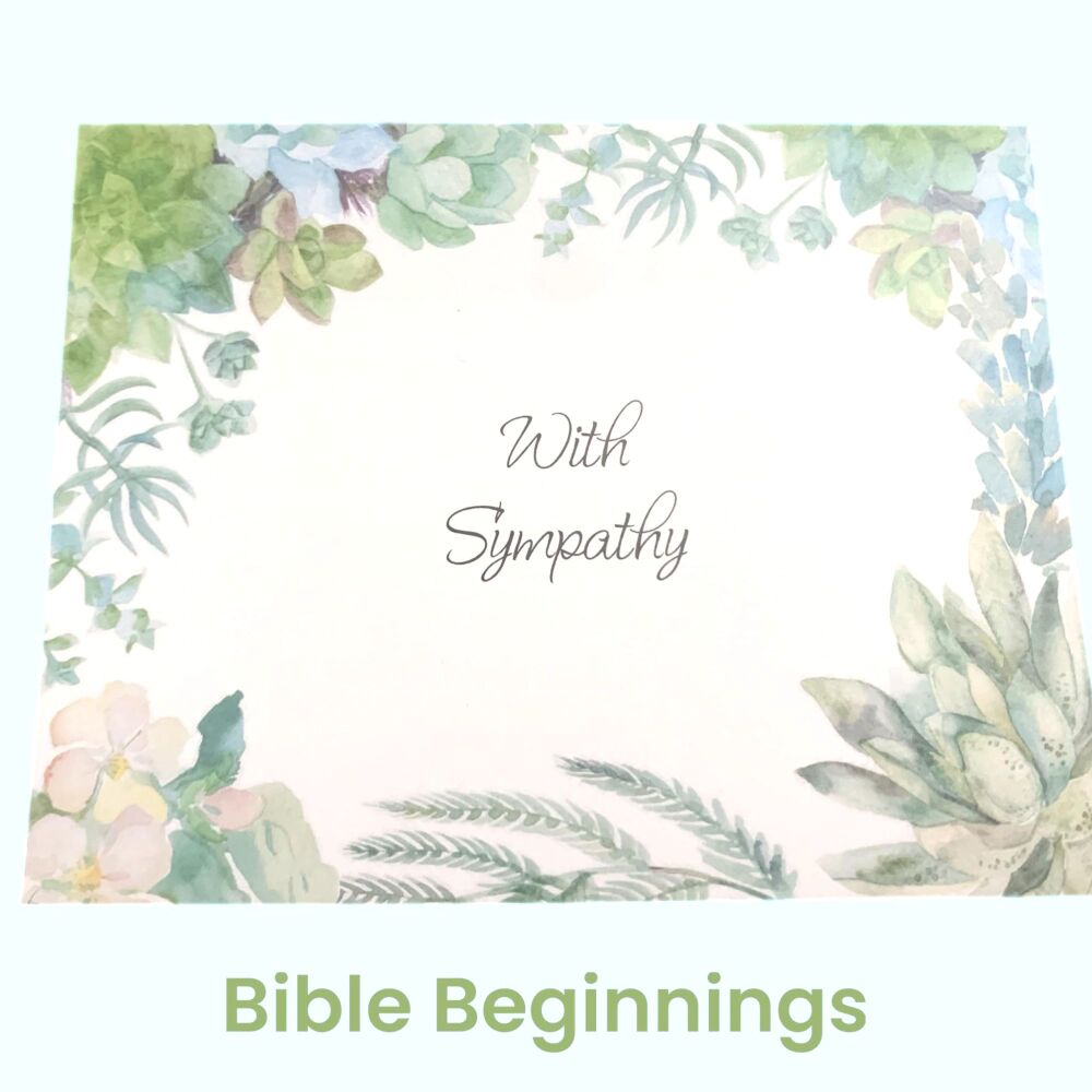 "With Sympathy" Greeting vard with Scripture texts from Psalm 46 KJV.