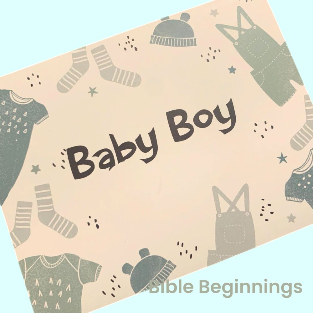 Baby Boy card with KJV Scripture text, Psalm 100 verse 5.