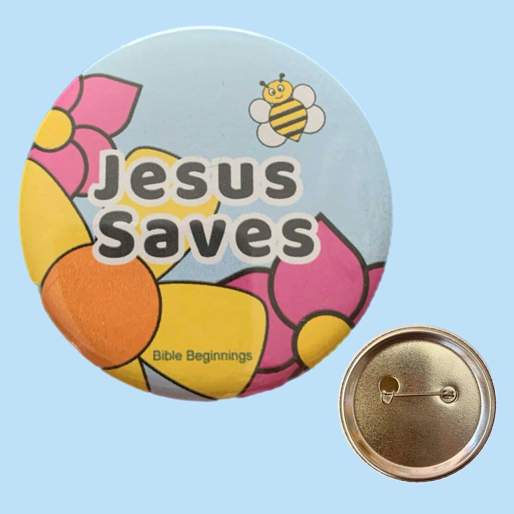 Floral "Jesus Saves" Badge