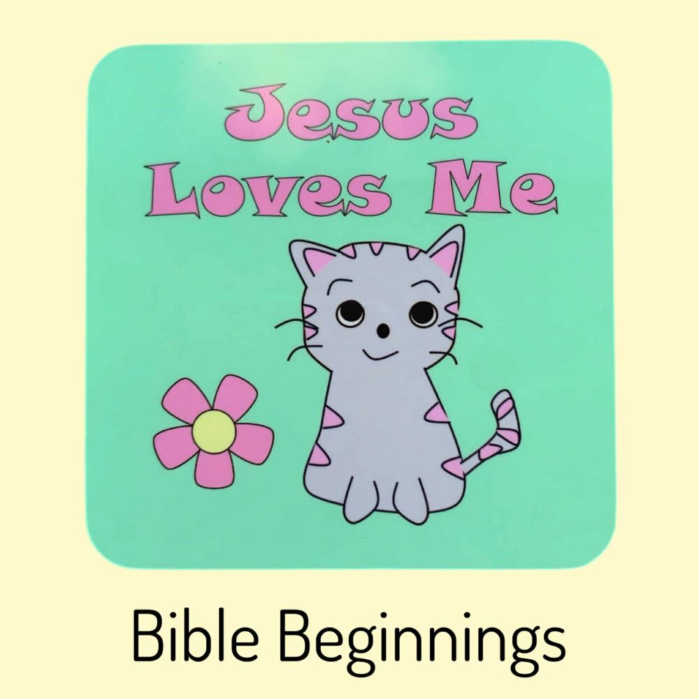 Jesus Loves Me Coaster - green background