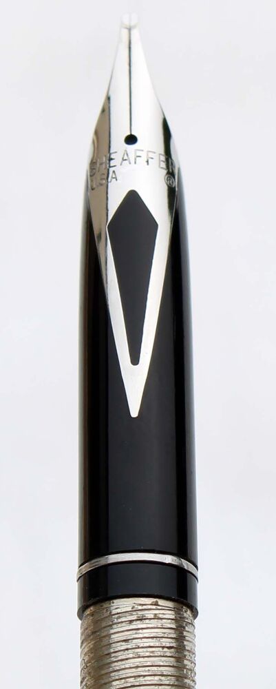N962 - Sheaffer Targa Slim Pd/Ag Broad Oblique Nib