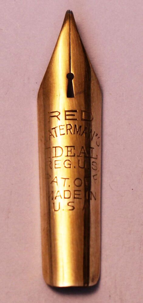 N1247- Watermans Ideal Red ( Keyhole) Medium Semi Flex Nib