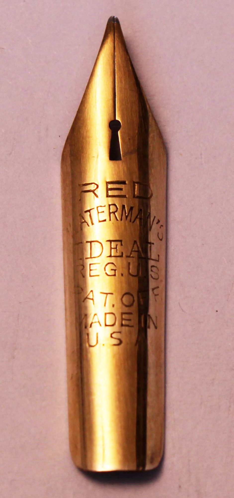 N1247- Watermans Ideal Red ( Keyhole) Medium Semi Flex Nib