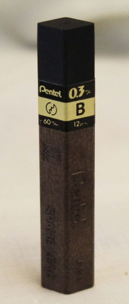 L0003 - 10 Packs of Pentel Leads for Mechanical Pencils  - 0.3mm B