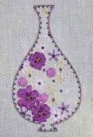 Indian Vase - embroidery kit in pink.