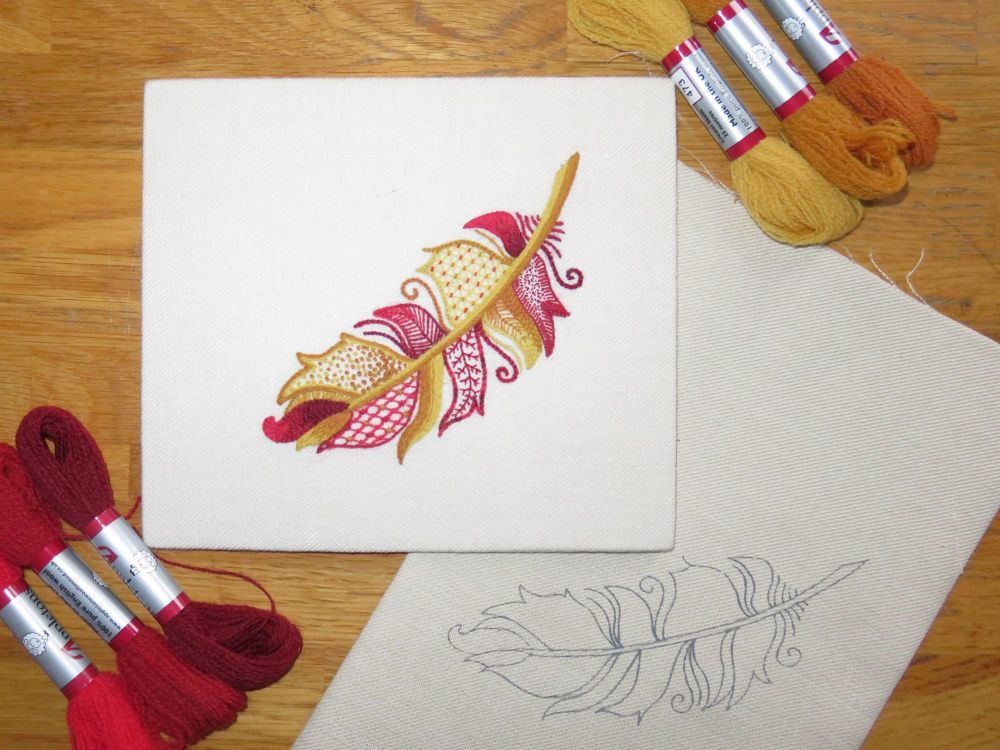 Feather embroidery kit - Phoenix