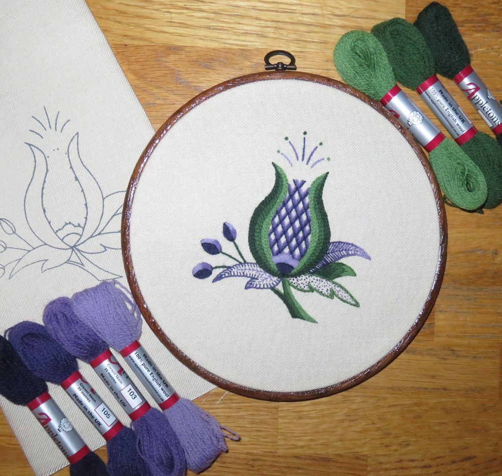 Thistle Crewel Work Embroidery Kits.