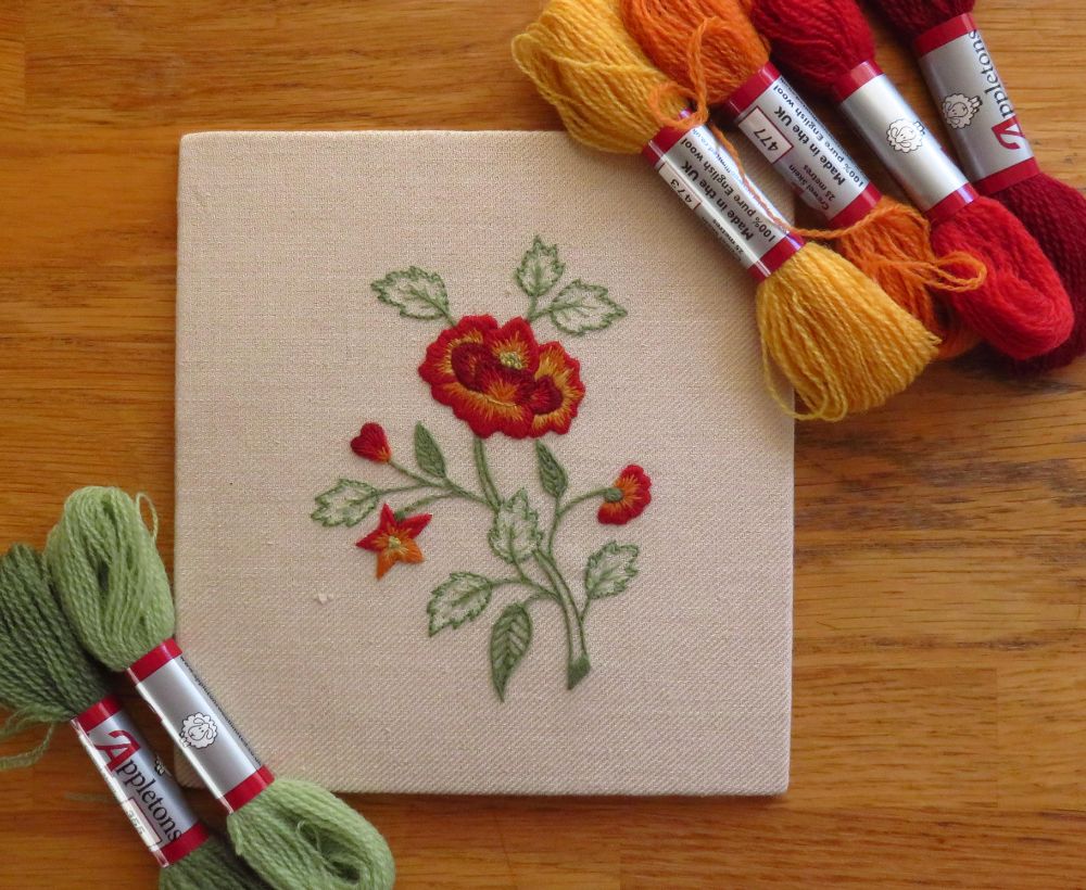 Floral Crewel Work Embroidery Kits.
