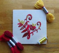 Festive Fern Crewel Work Embroidery Kit