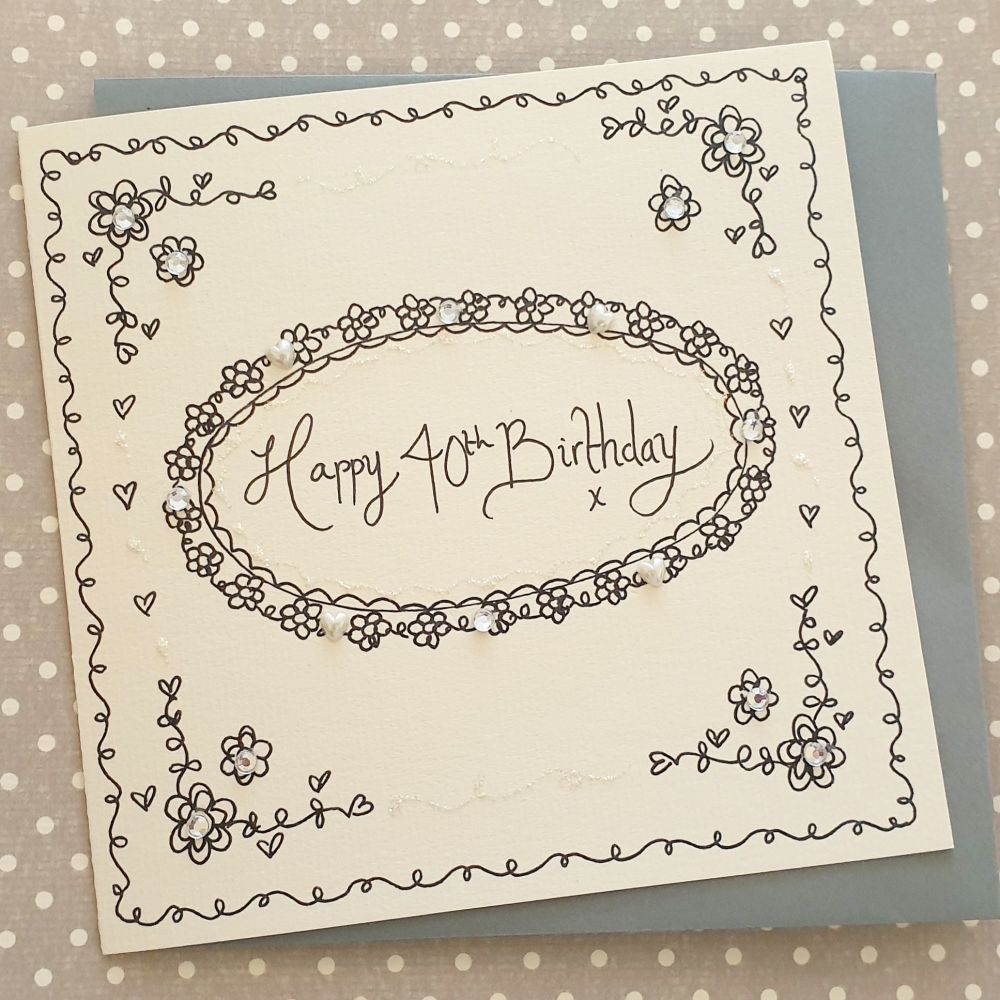 Classic Oval sparkle and diamante card
