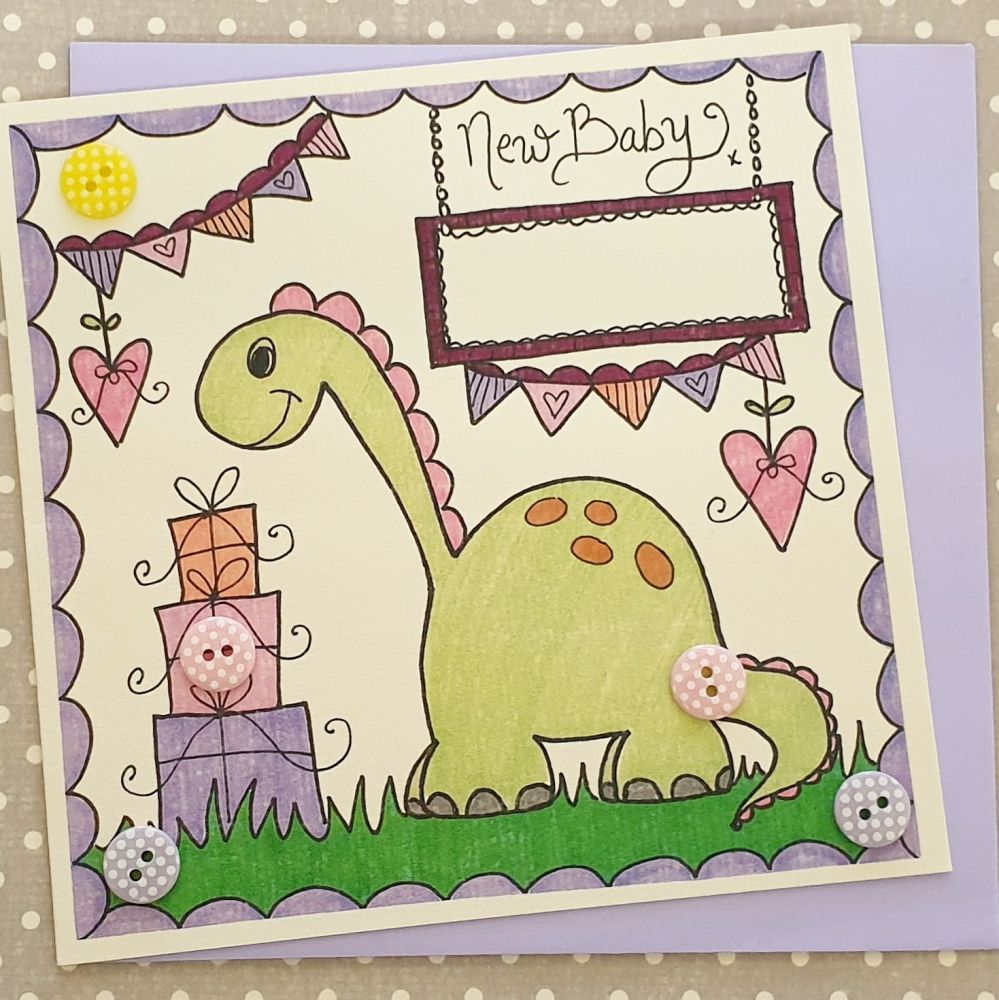 Baby Girl Dinky Dinosaur, Bunting and Presents