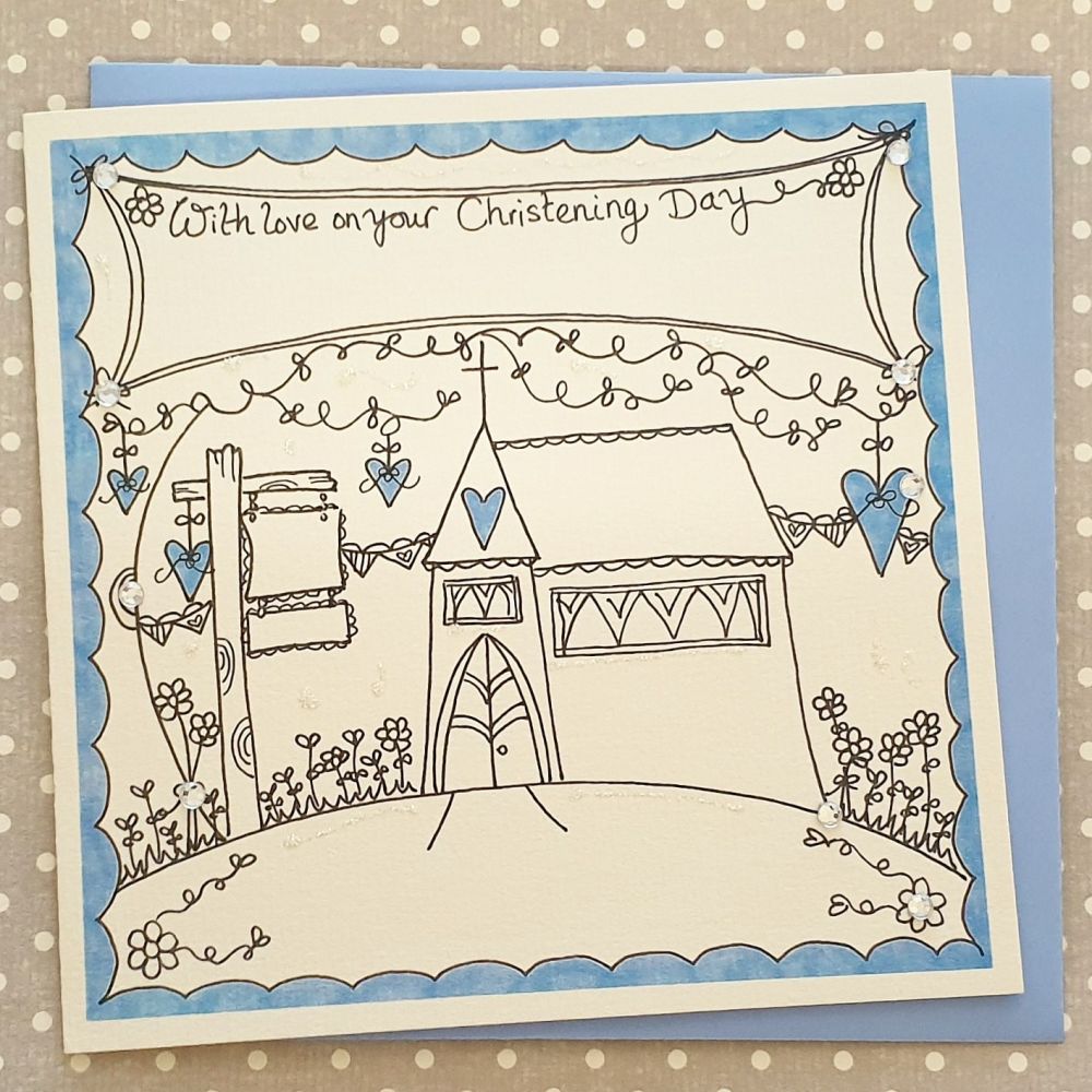 Christening Day Church card with Sparkle