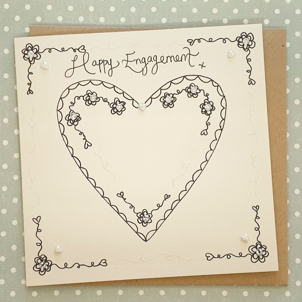 Classic single heart Engagement Card
