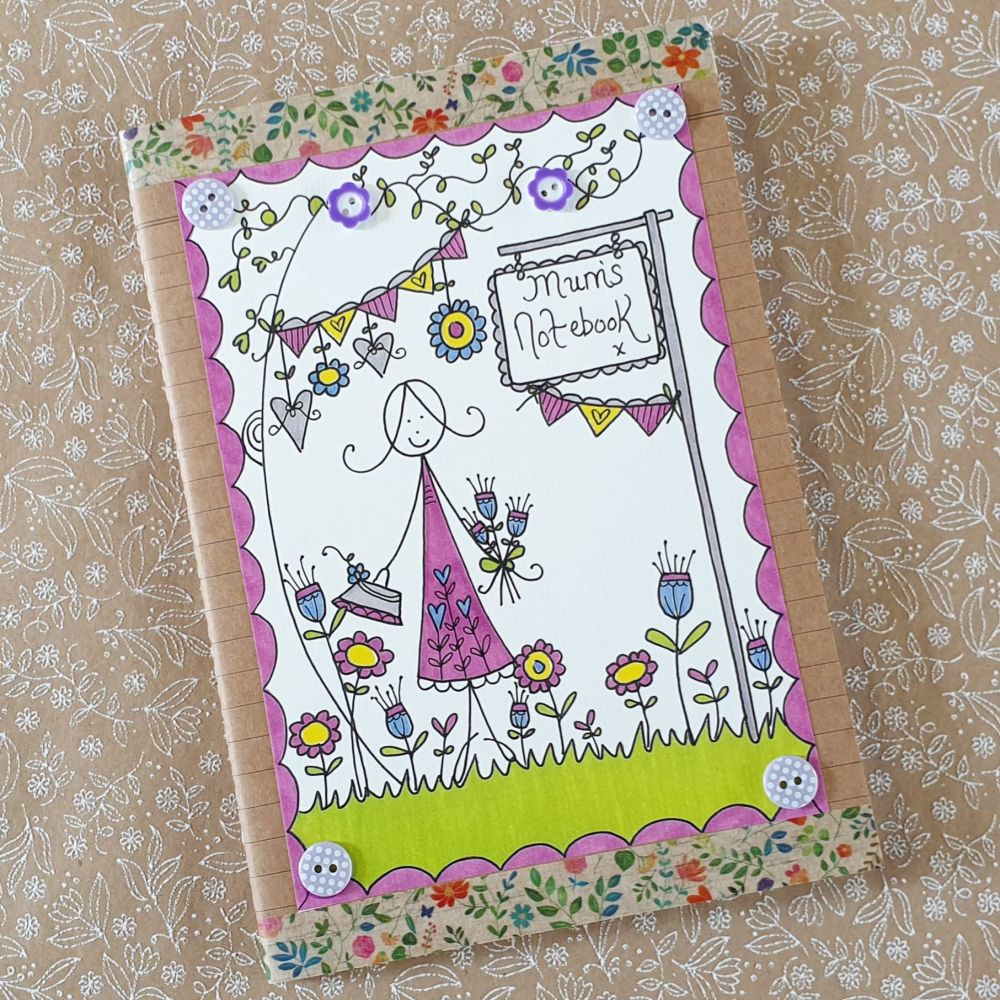 Classy Lady, flowers and bunting Notebook