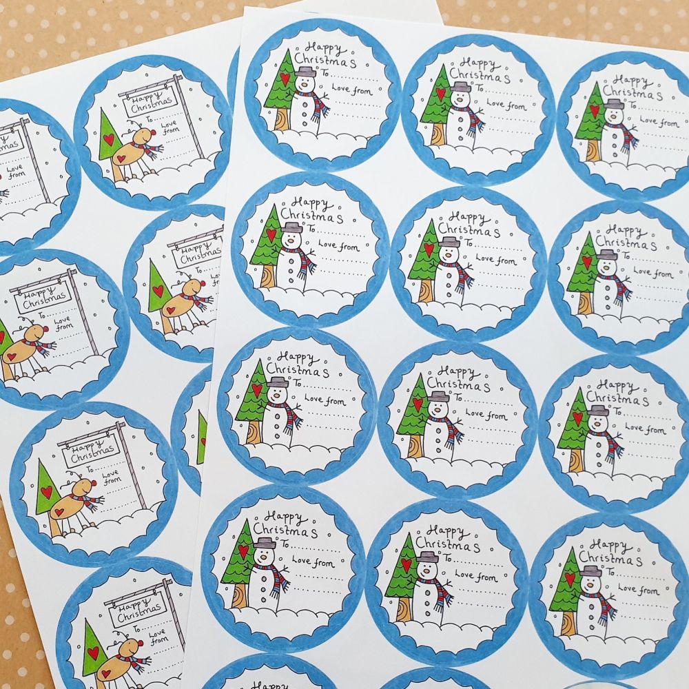 Quirky doodle Christmas Stickers