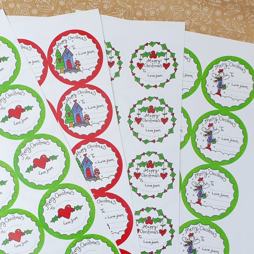Quirky doodle Christmas stickers 