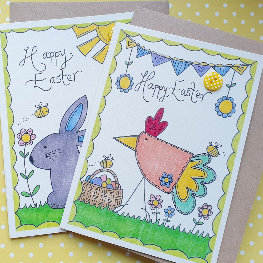  Cute Happy Easter Pack of 6 Cards