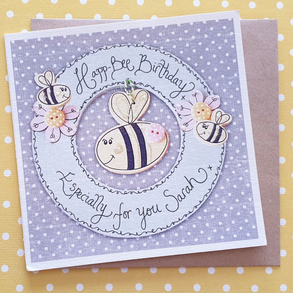 Happ-Bee Birthday Wreath Card