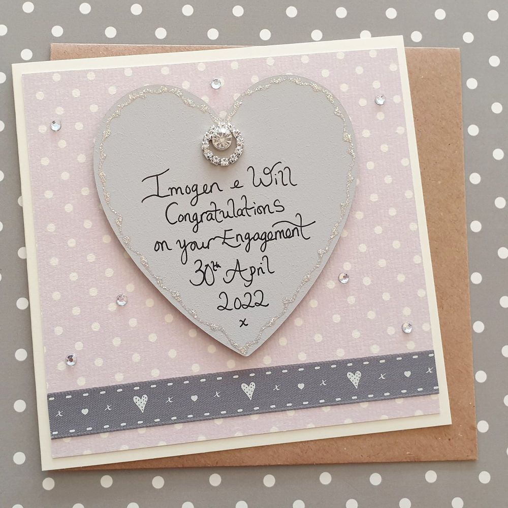 Heart keepsake Engagement Card
