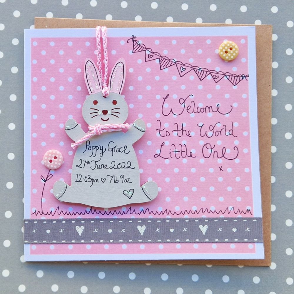 Welcome to the World Little one Keepsake Ornament Card.... Girl