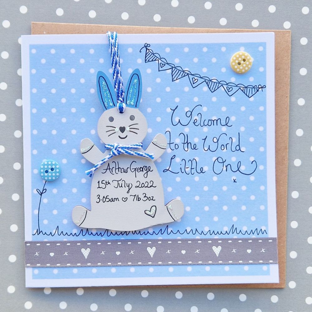 Welcome to the World Little one Keepsake Ornament Card.... Boy