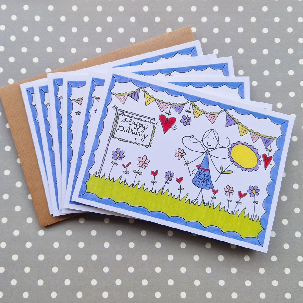 Happy Birthday Fairy Pack of 6 Cards